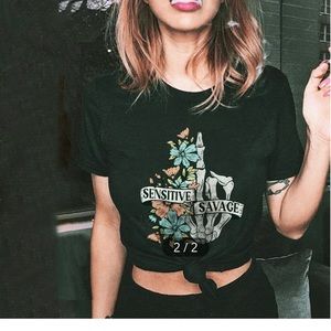 Saskull Sensitive Savage Skeleton T-Shirt